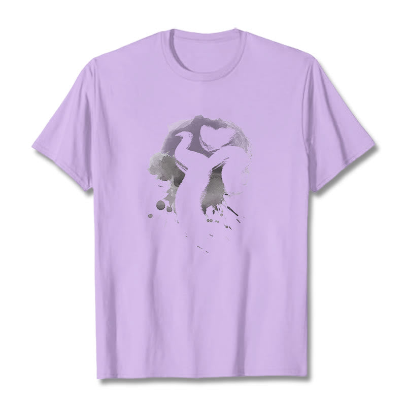 Buddha Stones OM Swan Cotton Tee T-shirt - Plum - 2XL - image 14