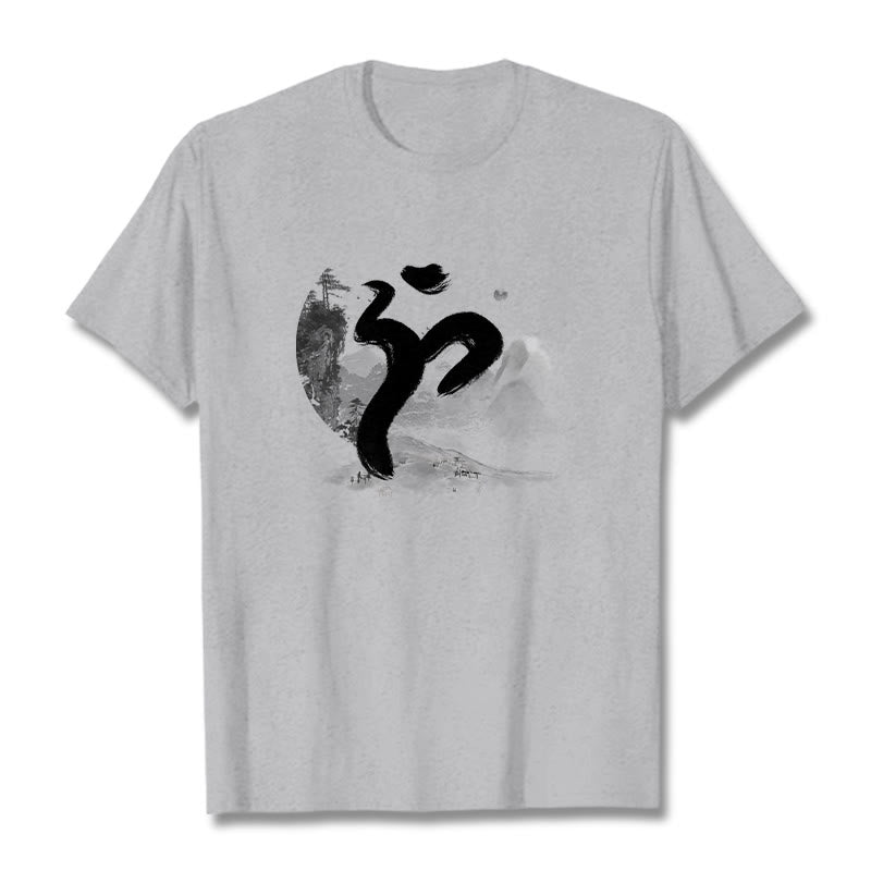 Buddha Stones OM Landscape Cotton Tee T-shirt - LightGrey - 2XL - image 20