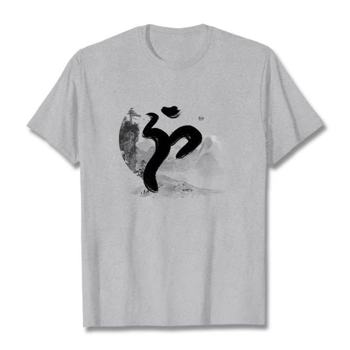 Buddha Stones OM Landscape Cotton Tee T-shirt - LightGrey - 2XL - image 20