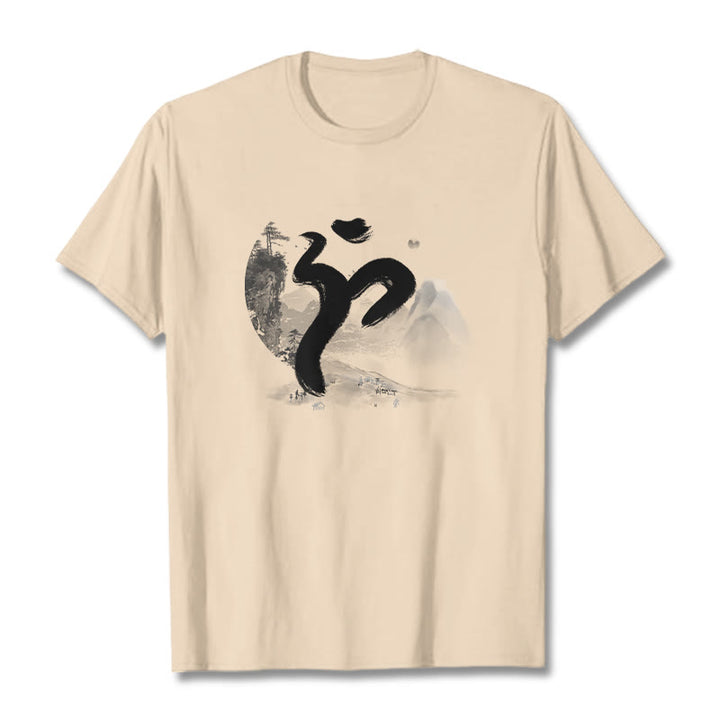 Buddha Stones OM Landscape Cotton Tee T-shirt - Bisque - 2XL - image 12