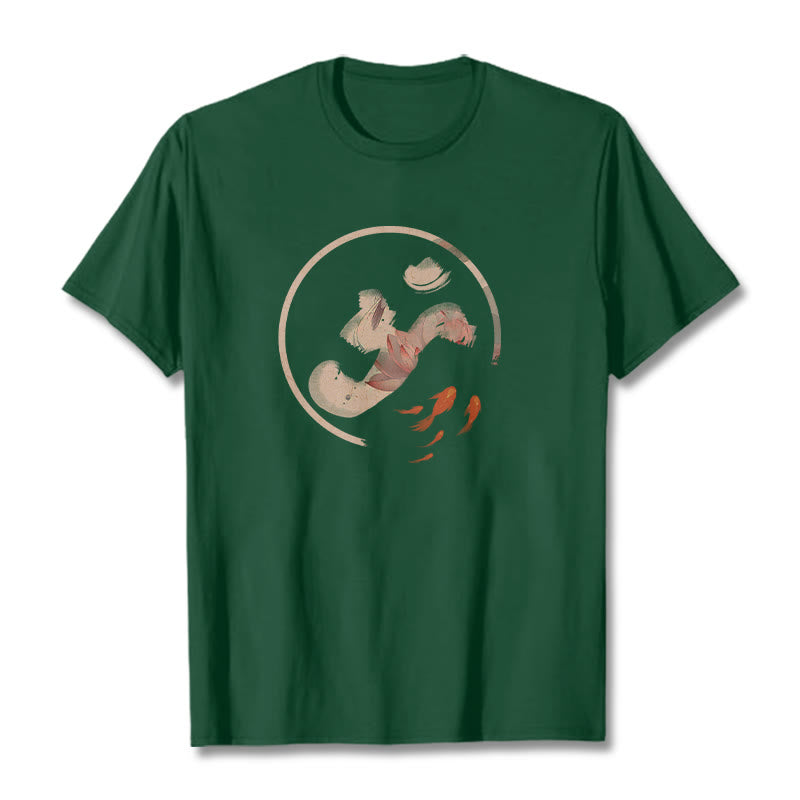 Buddha Stones OM Lotus Koi Fish Cotton Tee T-shirt - ForestGreen - 2XL - image 11
