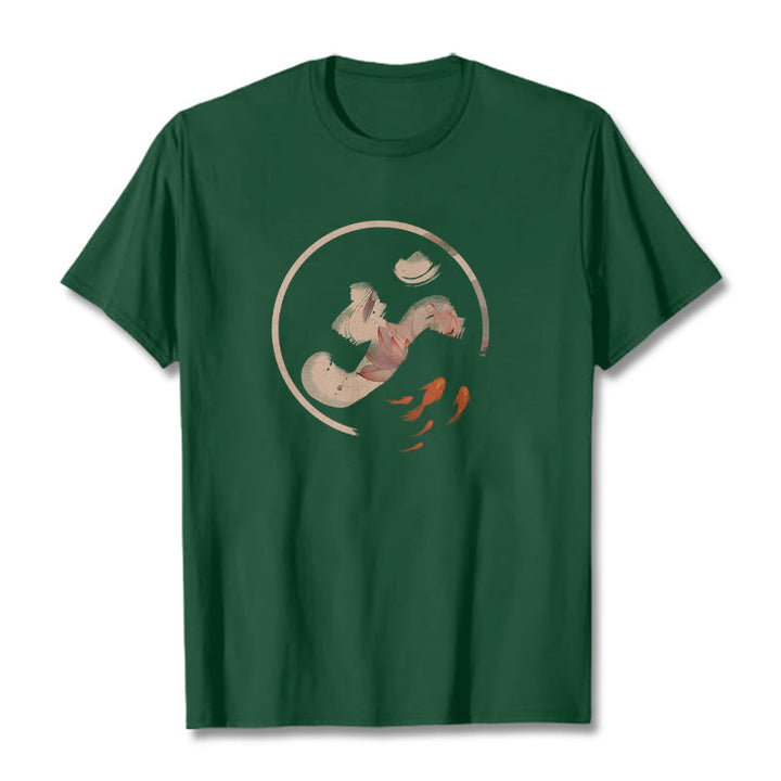 Buddha Stones OM Lotus Koi Fish Cotton Tee T-shirt - ForestGreen - 2XL - image 11