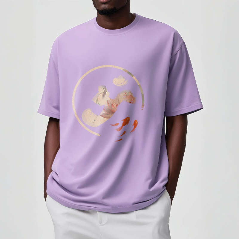Buddha Stones OM Lotus Koi Fish Cotton Tee T-shirt - image 18