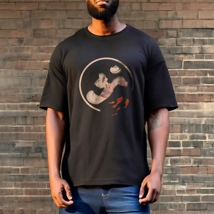 Buddha Stones OM Lotus Koi Fish Cotton Tee T-shirt - image 8