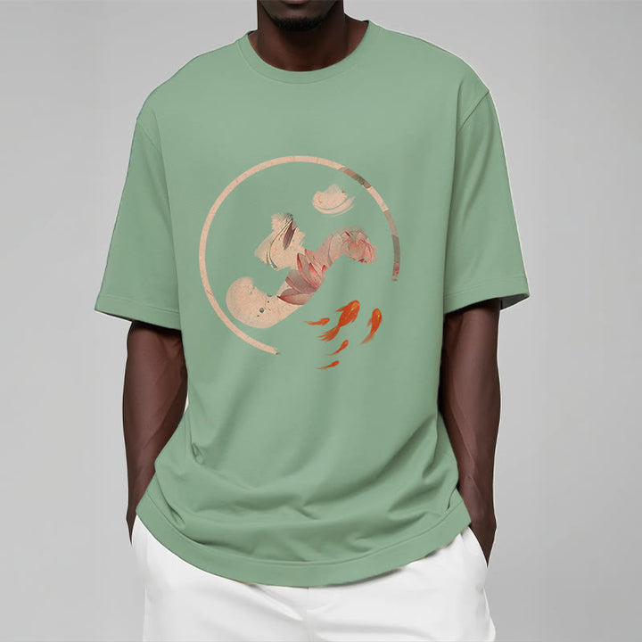 Buddha Stones OM Lotus Koi Fish Cotton Tee T-shirt - image 16