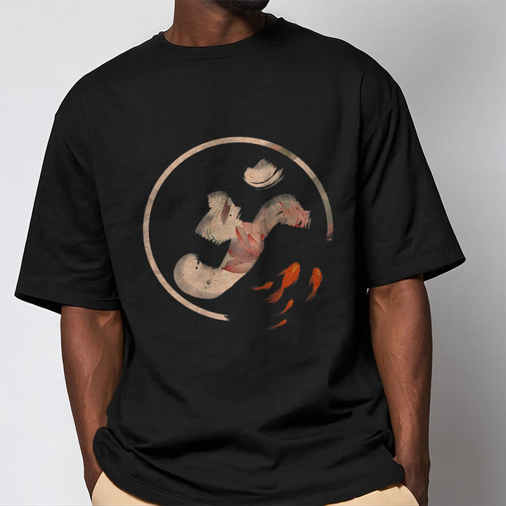 Buddha Stones OM Lotus Koi Fish Cotton Tee T-shirt - image 7