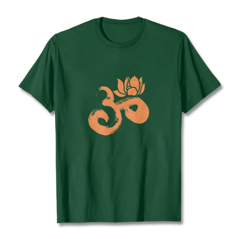 Buddha Stones OM Lotus Flower Cotton Tee T-shirt - ForestGreen - 2XL - image 11
