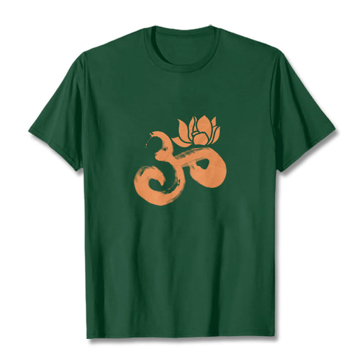 Buddha Stones OM Lotus Flower Cotton Tee T-shirt - ForestGreen - 2XL - image 11