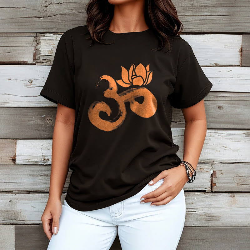 Buddha Stones OM Lotus Flower Cotton Tee T-shirt - image 8