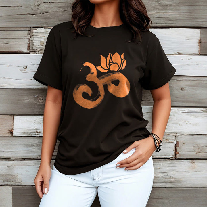 Buddha Stones OM Lotus Flower Cotton Tee T-shirt - image 8