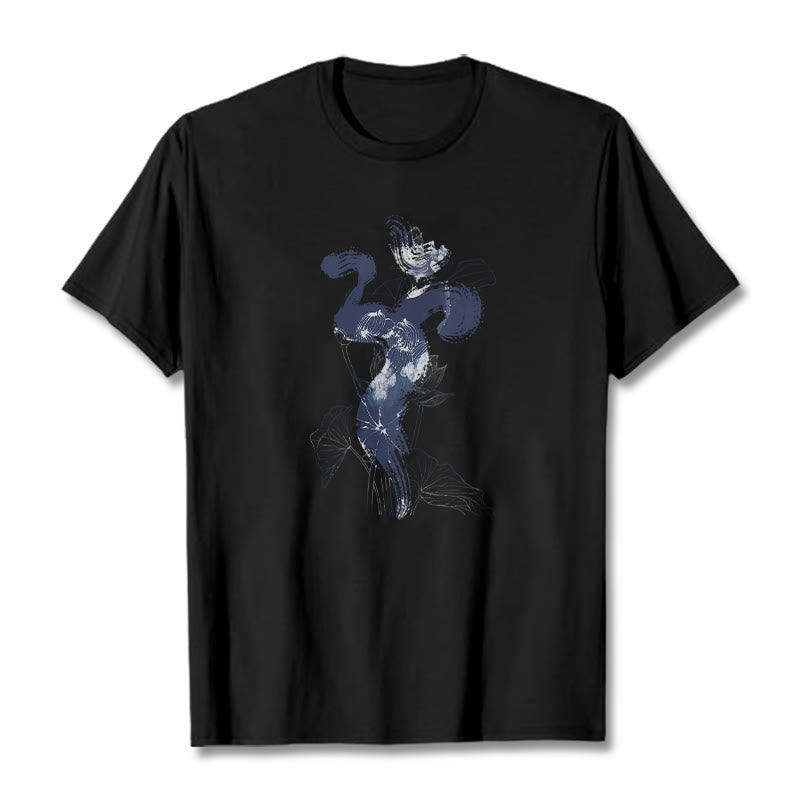 Buddha Stones OM Lotus Flower Background Cotton Tee T-shirt - Black - 2XL - image 5