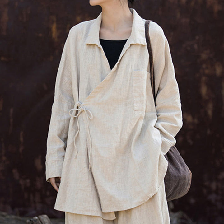 Buddha Stones Meditate Ramie Cotton Clothing - image 10