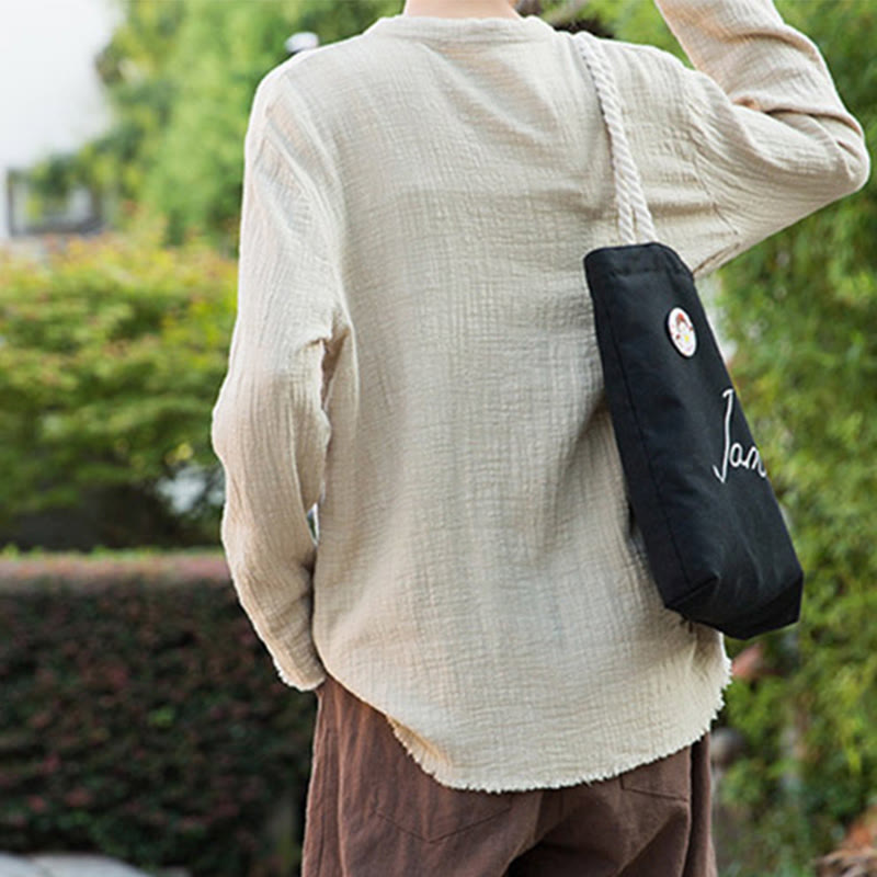 Buddha Stones Literary Artistic Double-Layered Sand Wash Cotton Linen Clothing - image 10