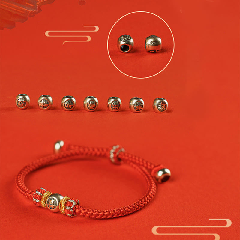 Buddha Stones Red String Chinese Characters Protection Bracelet - image 17