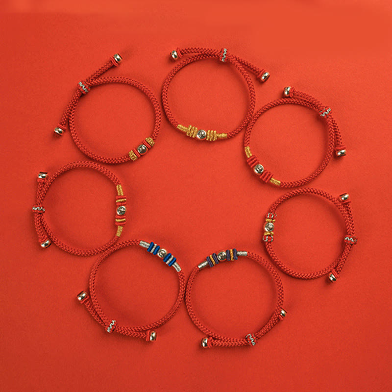 Buddha Stones Red String Chinese Characters Protection Bracelet - image 11