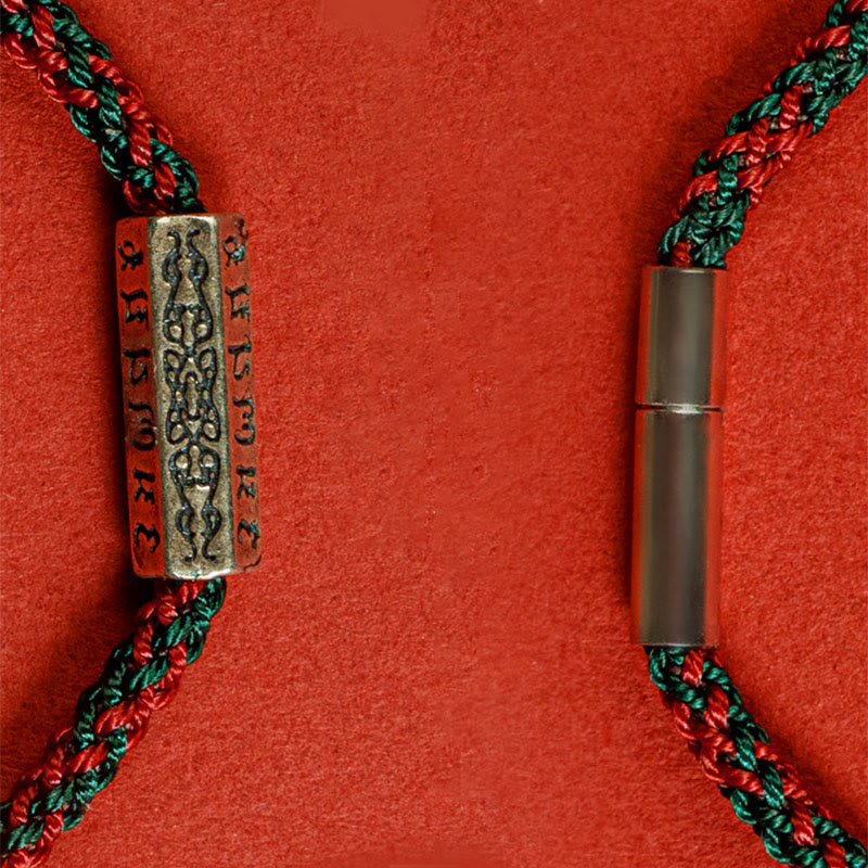 Buddha Stones Red String Black String Six True Words 925 Sterling Silver Luck Bracelet - image 14