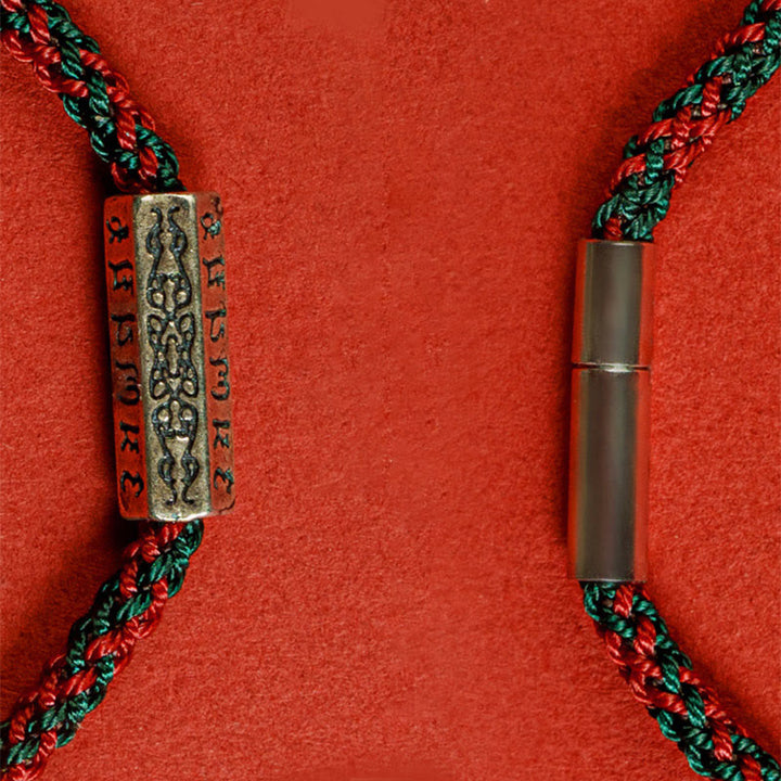 Buddha Stones Red String Black String Six True Words 925 Sterling Silver Luck Bracelet - image 14