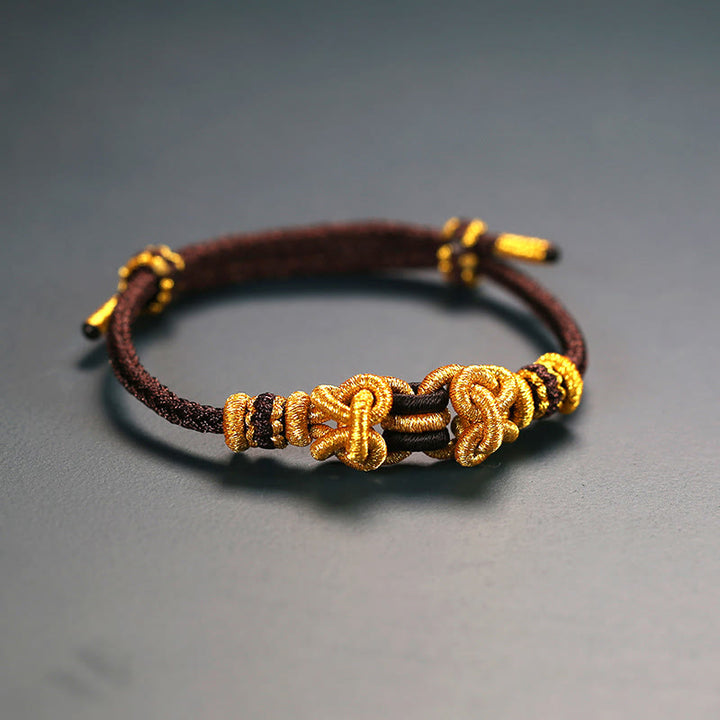 Buddha Stones Red String Saddle Knot Strength Bracelet