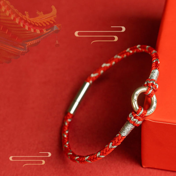 Buddha Stones Red String 925 Sterling Silver Safe Luck Bracelet