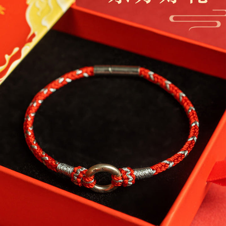 Buddha Stones Red String 925 Sterling Silver Safe Luck Bracelet