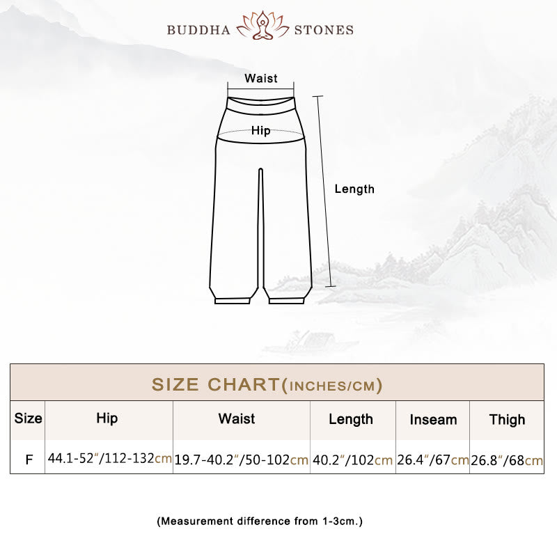 Buddha Stones Hippie Pants Baggy Boho High Waist Lounge Trousers with Pockets Women's Yoga Pants