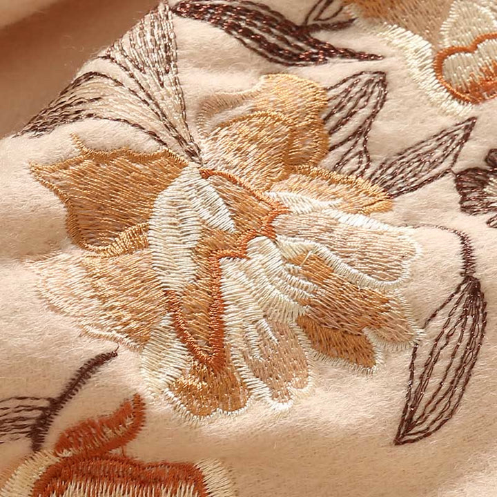 Buddha Stones Wool Shawl Flowers Leaves Embroidery Tassel Winter Cozy Travel Scarf Wrap - image 7