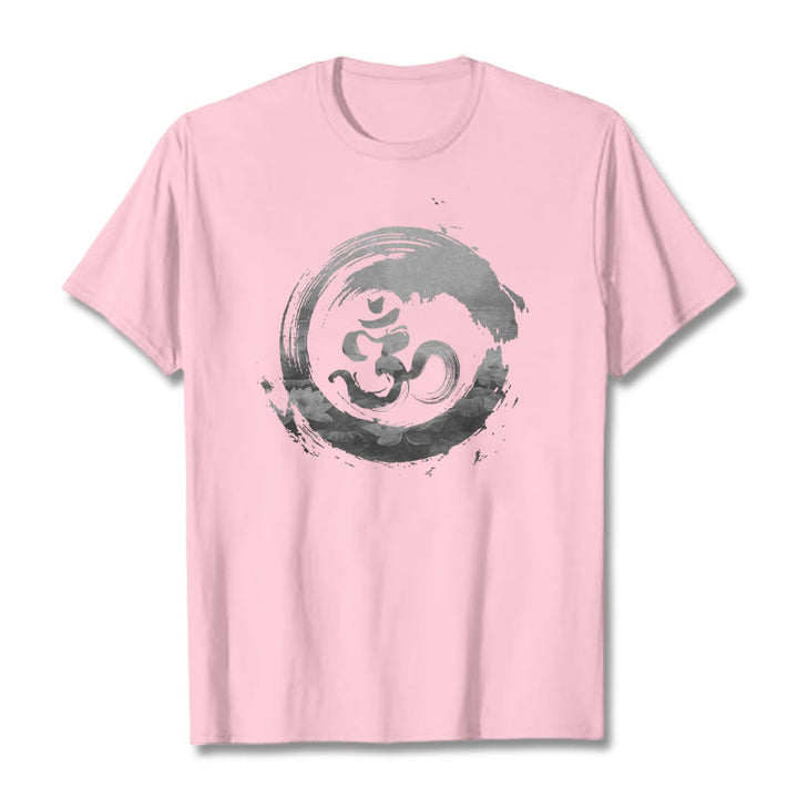 Buddha Stones Om Lotus Cotton Tee T-shirt - LightPink - 2XL - image 16