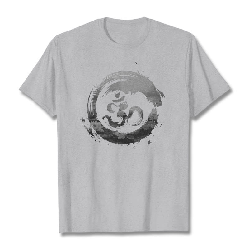 Buddha Stones Om Lotus Cotton Tee T-shirt - LightGrey - 2XL - image 20