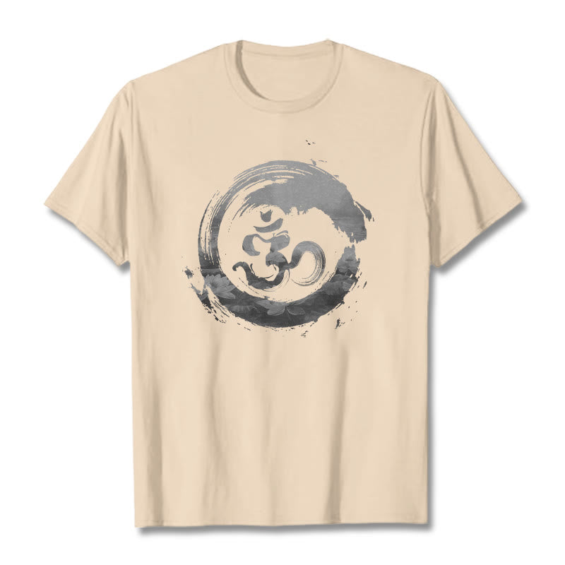 Buddha Stones Om Lotus Cotton Tee T-shirt - Bisque - 2XL - image 12