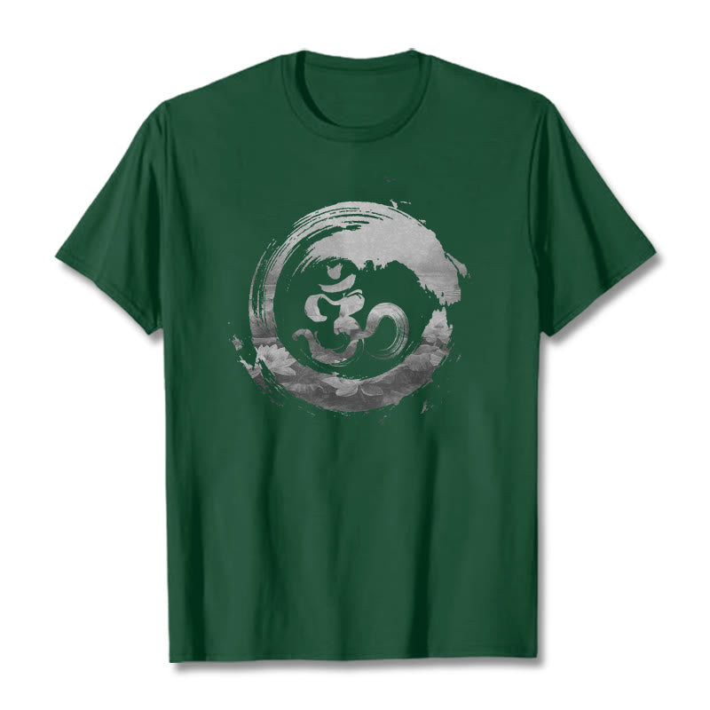 Buddha Stones Om Lotus Cotton Tee T-shirt - ForestGreen - 2XL - image 9