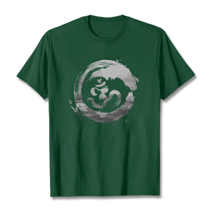 Buddha Stones Om Lotus Cotton Tee T-shirt - ForestGreen - 2XL - image 9