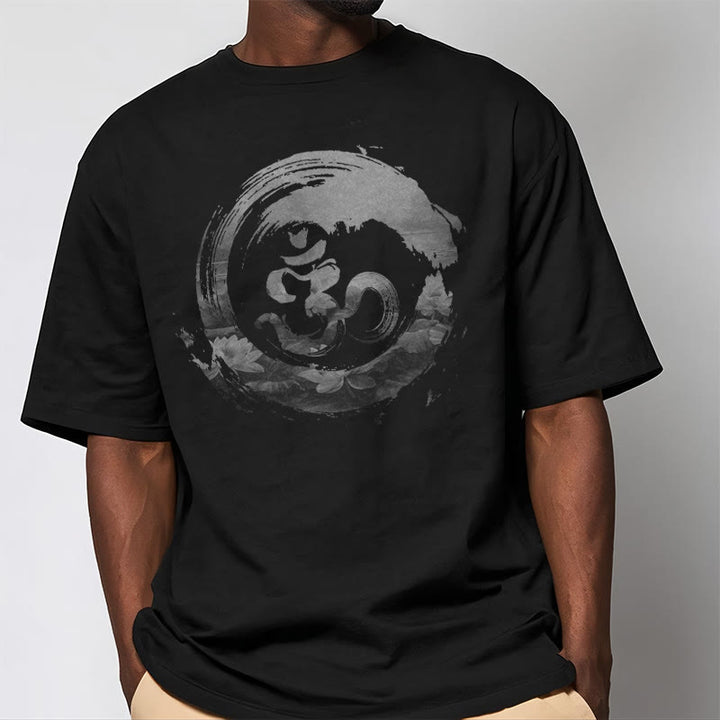 Buddha Stones Om Lotus Cotton Tee T-shirt