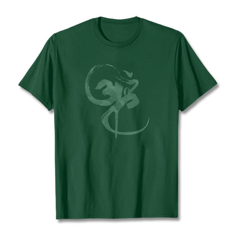 Buddha Stones Om Design Cotton Tee T-shirt - ForestGreen - 2XL - image 9