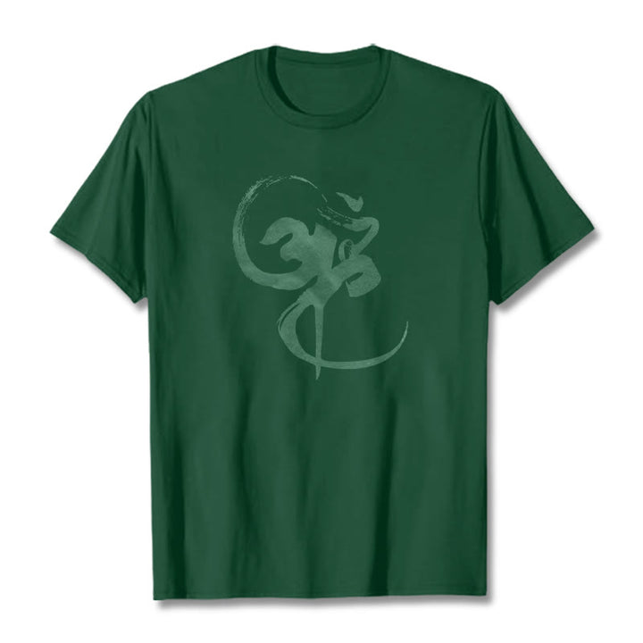Buddha Stones Om Design Cotton Tee T-shirt - ForestGreen - 2XL - image 9