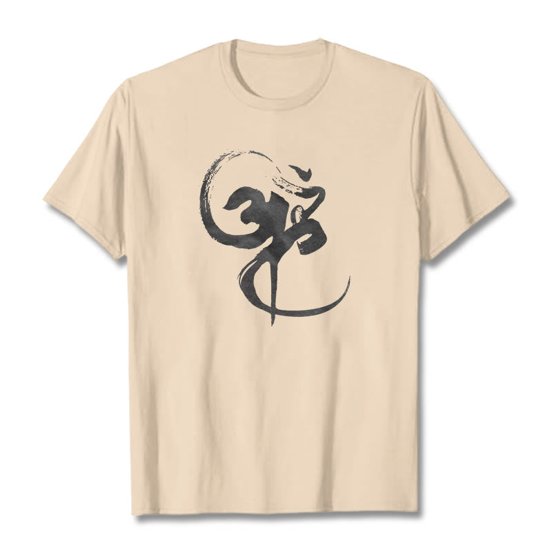 Buddha Stones Om Design Cotton Tee T-shirt - Bisque - 2XL - image 12