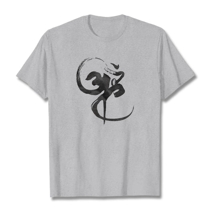 Buddha Stones Om Design Cotton Tee T-shirt - LightGrey - 2XL - image 20