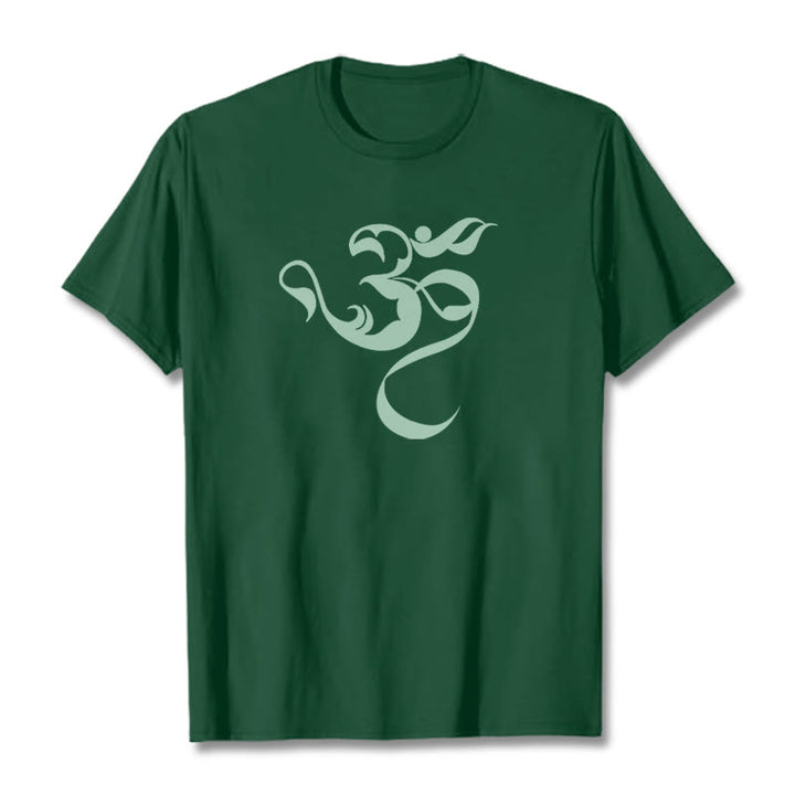 Buddha Stones Om Figure Design Cotton Tee T-shirt - ForestGreen - 2XL - image 9