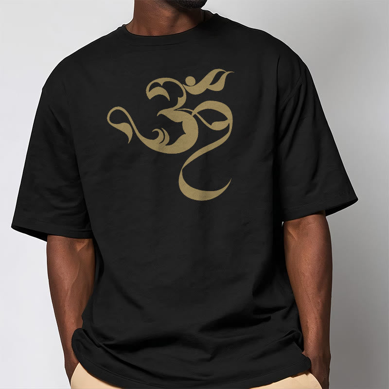 Buddha Stones Om Figure Design Cotton Tee T-shirt - image 3