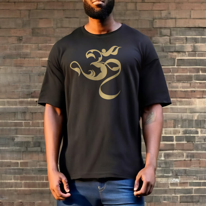 Buddha Stones Om Figure Design Cotton Tee T-shirt - image 4