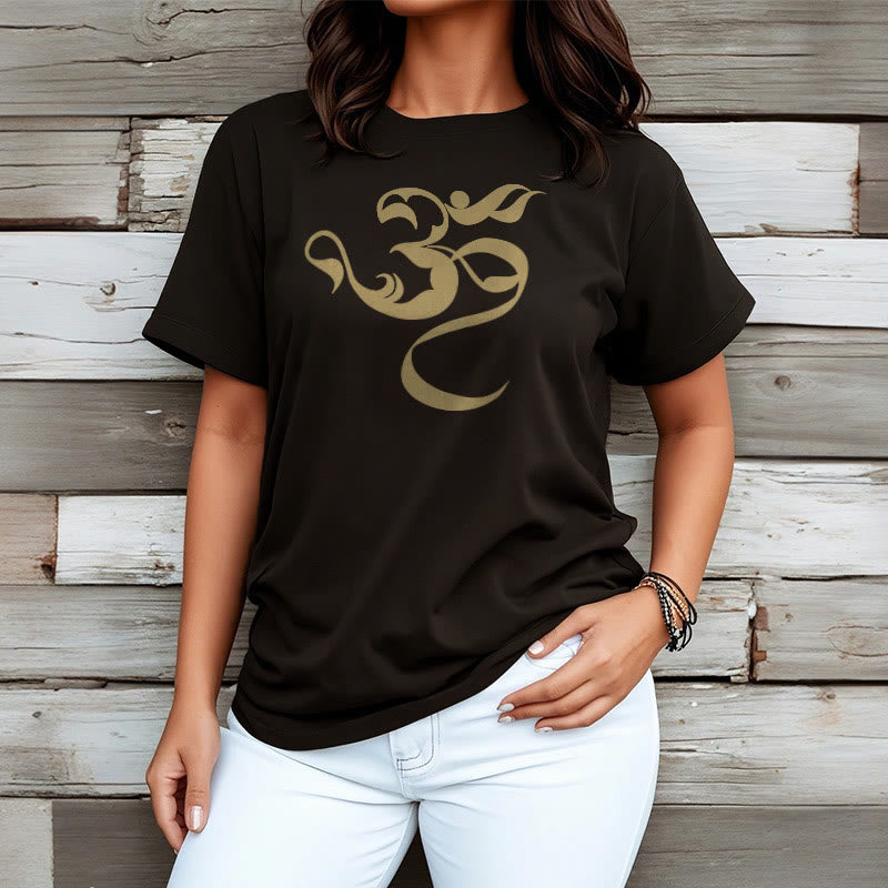 Buddha Stones Om Figure Design Cotton Tee T-shirt - image 2