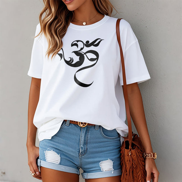 Buddha Stones Om Figure Design Cotton Tee T-shirt - image 7