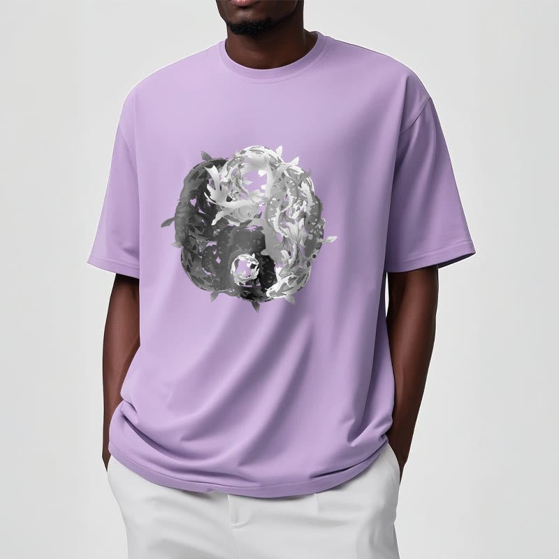 Buddha Stones Yin Yang Koi Fish Combination Cotton Tee T-shirt - image 18