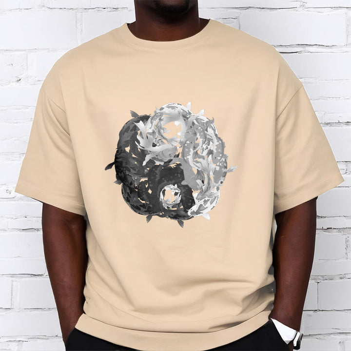 Buddha Stones Yin Yang Koi Fish Combination Cotton Tee T-shirt - image 14