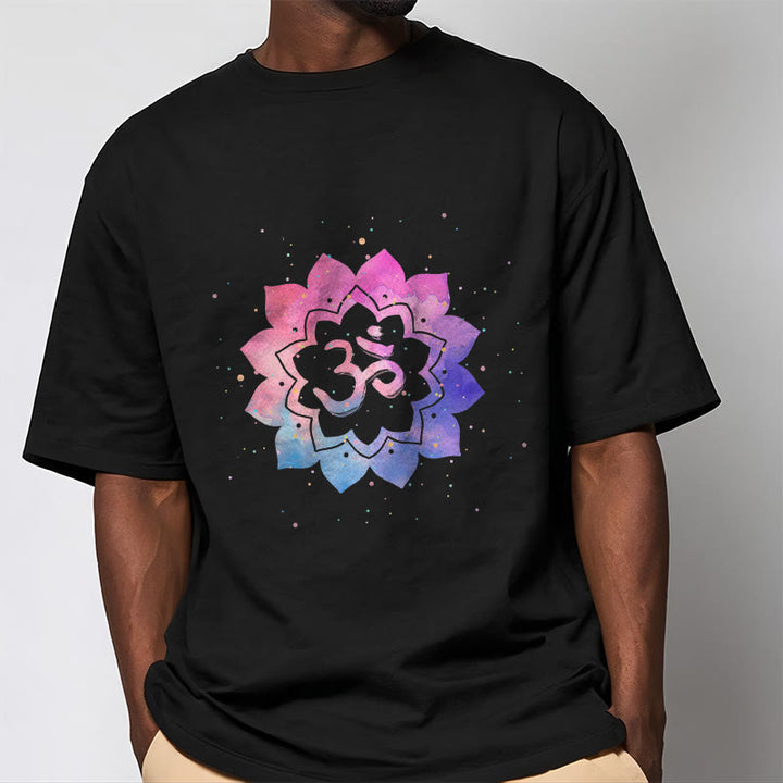 Buddha Stones Om Colorful Lotus Cotton Tee T-shirt - image 7