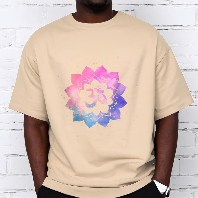 Buddha Stones Om Colorful Lotus Cotton Tee T-shirt - image 15