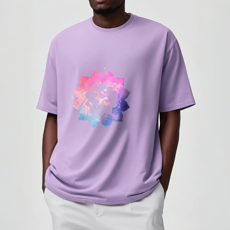 Buddha Stones Om Colorful Lotus Cotton Tee T-shirt - image 10