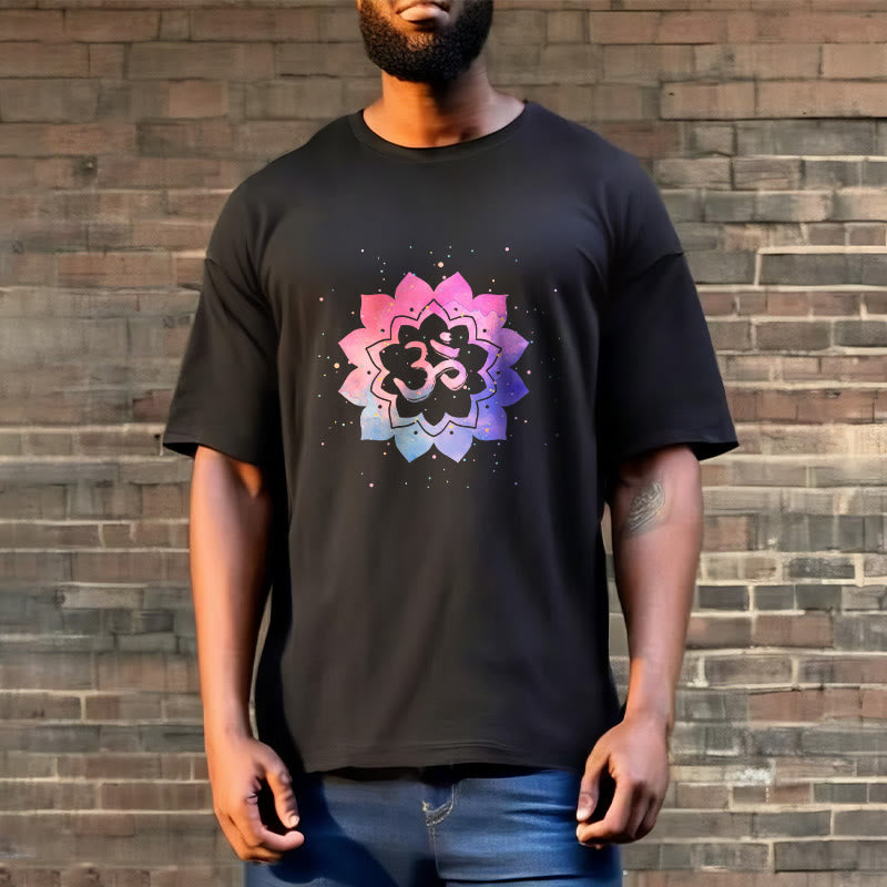Buddha Stones Om Colorful Lotus Cotton Tee T-shirt - image 8