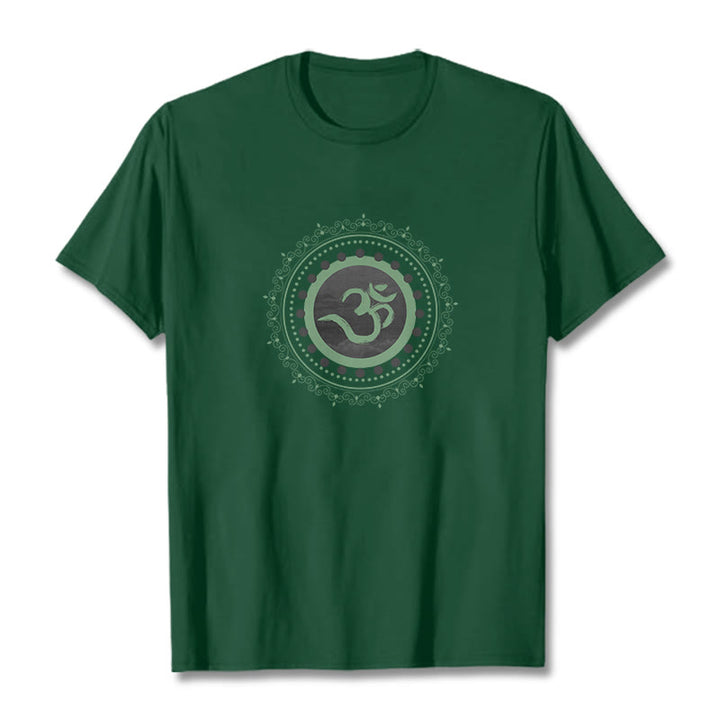 Buddha Stones Om Mandala Pattern Cotton Tee T-shirt - ForestGreen - 2XL - image 17