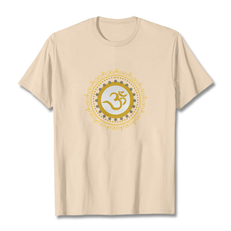 Buddha Stones Om Mandala Pattern Cotton Tee T-shirt - Bisque - 2XL - image 14