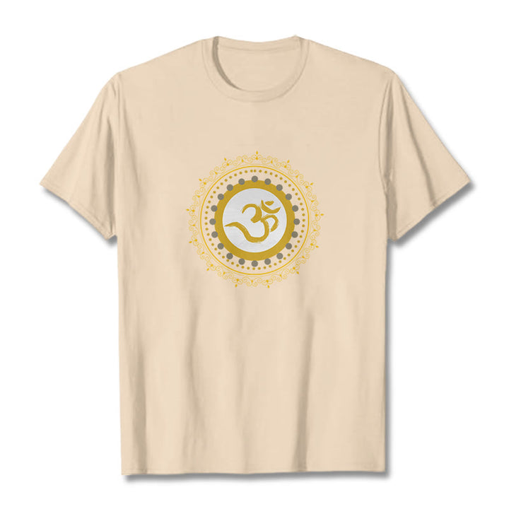 Buddha Stones Om Mandala Pattern Cotton Tee T-shirt - Bisque - 2XL - image 14